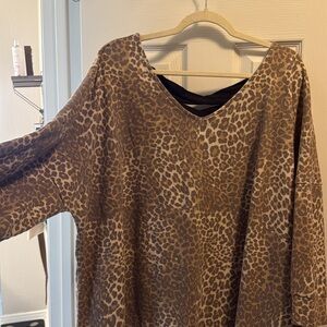 Leopard Print V-Neck Sweater